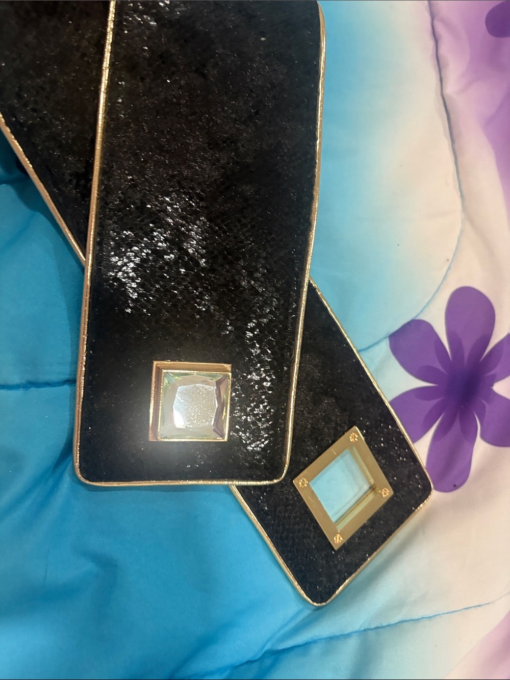 bebe Vintage belt with a crystal detail at the front.